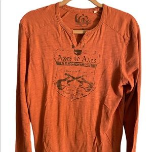 Guess medium long sleeve orange t-shirt.